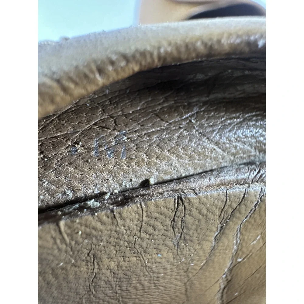 Tory Burch Reva Pebbled Leather Ballet Flats Royal Tan Camel Women Shoe Size 7M - Picture 6 of 15